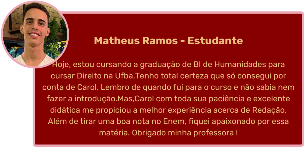 Estudar com Carol foi revolucionário. Entrei no curso com pequenos repertórios acerca de diversos assuntos, de diversas experiências. Ao decorrer das aulas, eu pude ampliar muito o meu conheciment (5)